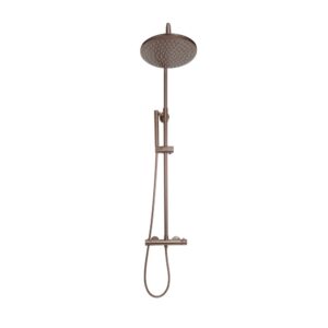 Core Round Rigid Riser Shower Brushed Bronze